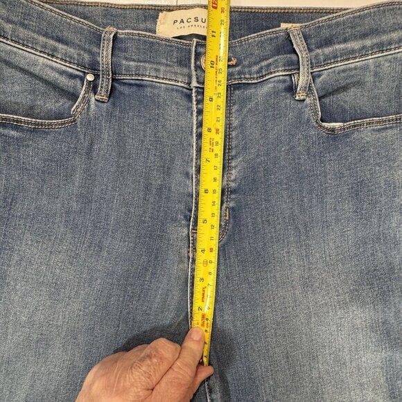 PACSUN Jeans Jegging Womens Sz 28 Blue Hi-Rise Ankle Leather Laced Sides Skinny - Picture 13 of 15